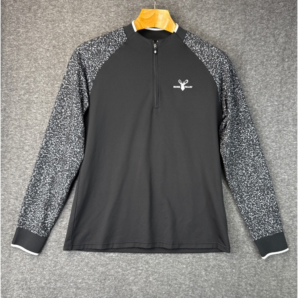 FootJoy‎ Black Speckled Quarter Zip Pullover Boone Valley Golf Top Womens M EUC